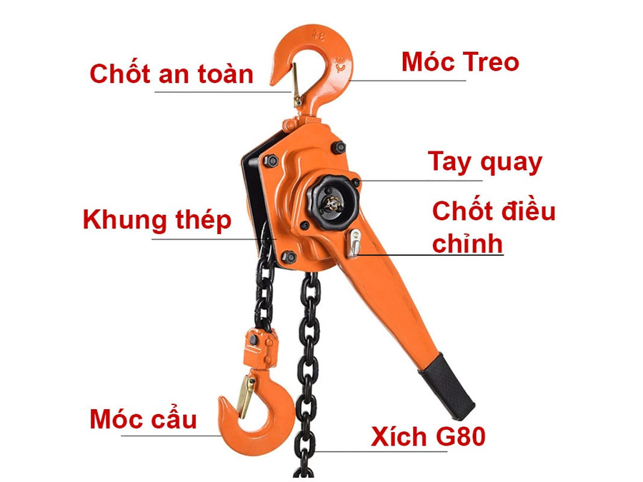 Cấu tạo của pa lăng xích