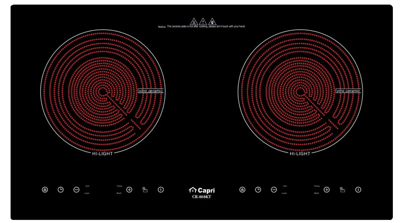 Bếp hồng ngoại đôi Capri CR 809 KT