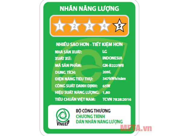 Tủ lạnh LG inverter 209 lít GN-B222WB