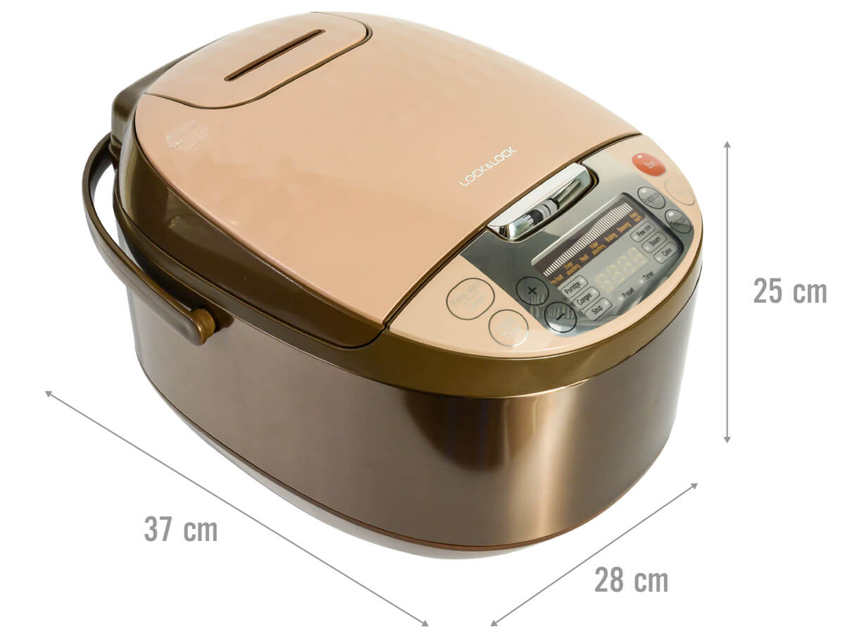 Kích thước nồi cơm điện tử Lock&Lock EJR156