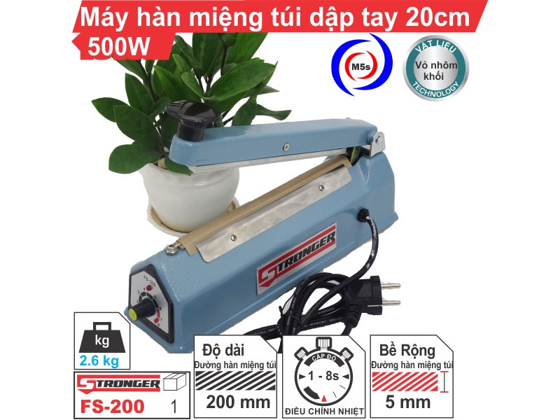 Máy hàn miệng túi dập tay Stronger FS-200