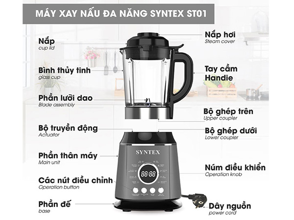 Cấu tạo của máy xay nấu đa năng Syntex ST01