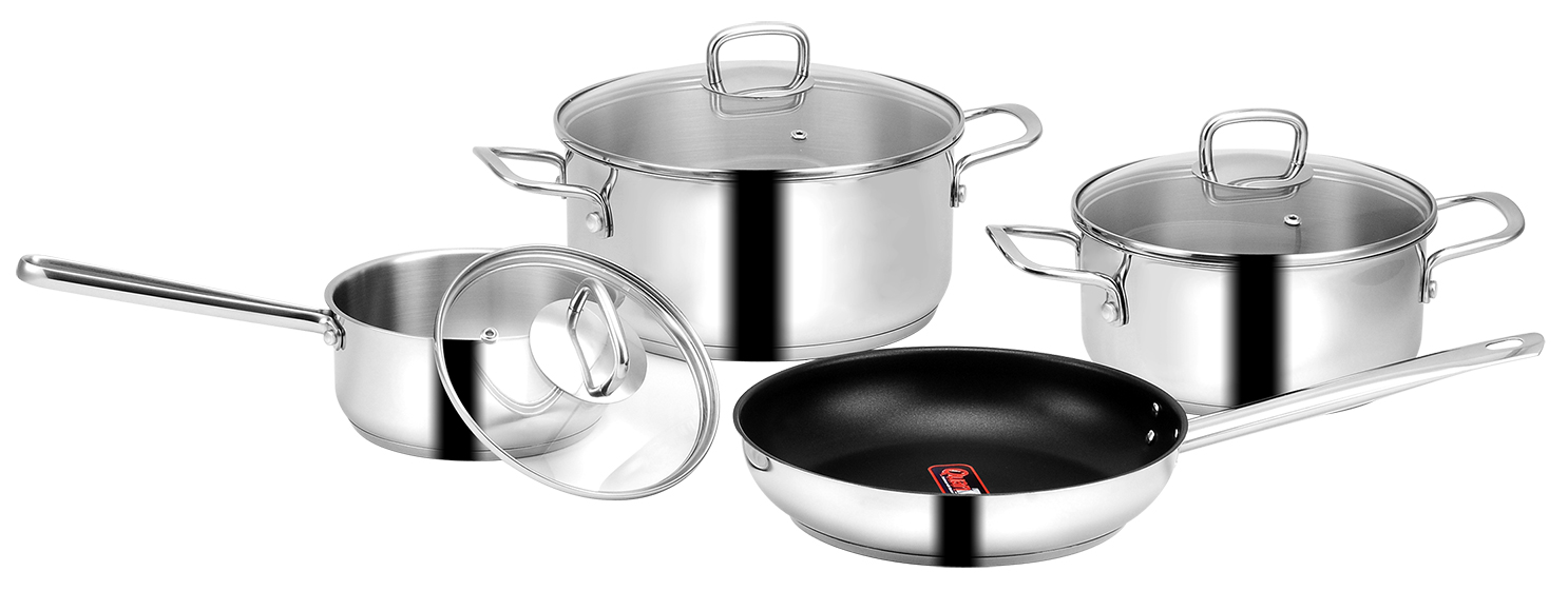 Bộ nồi 3 đáy inox 304 Eurosun MC1603 - Titanium Eurosun MC1603 - Titanium