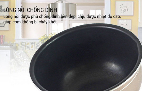 Lòng nồi sử dụng lớp chống dính an toàn