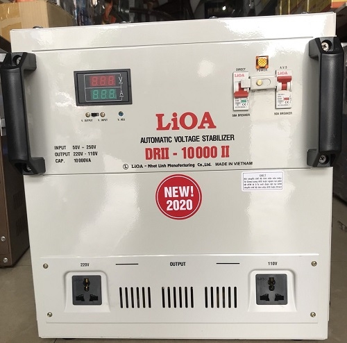 Ổn áp 1 pha Lioa 10KVA DRII 10000II (Dải điện áp đầu vào 90V - 250V)