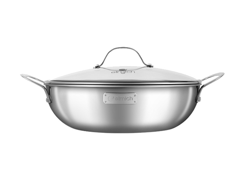 Chảo xào inox cao cấp 3 lớp đáy liền Elmich Trimax EL - 3798 size 30cm