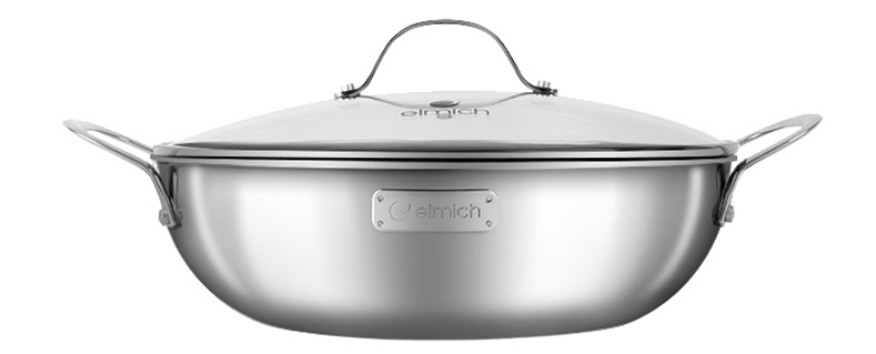 Thiết kế chảo xào inox cao cấp 3 lớp đáy liền Elmich Trimax EL - 3798 size 30cm