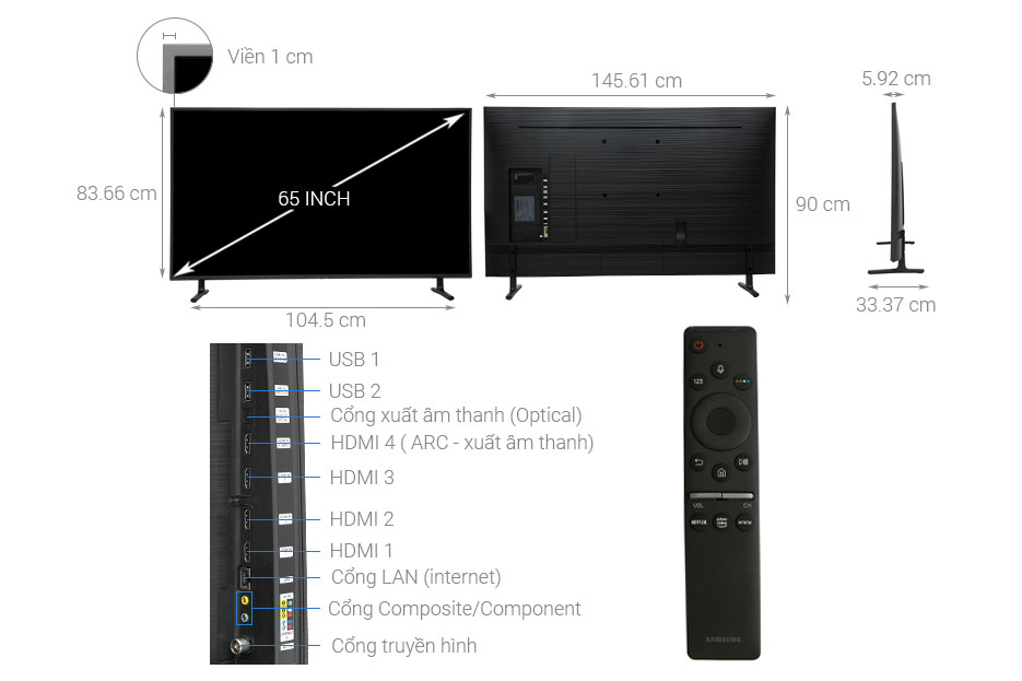 Cấu tạo tivi Samsung UA65RU8000