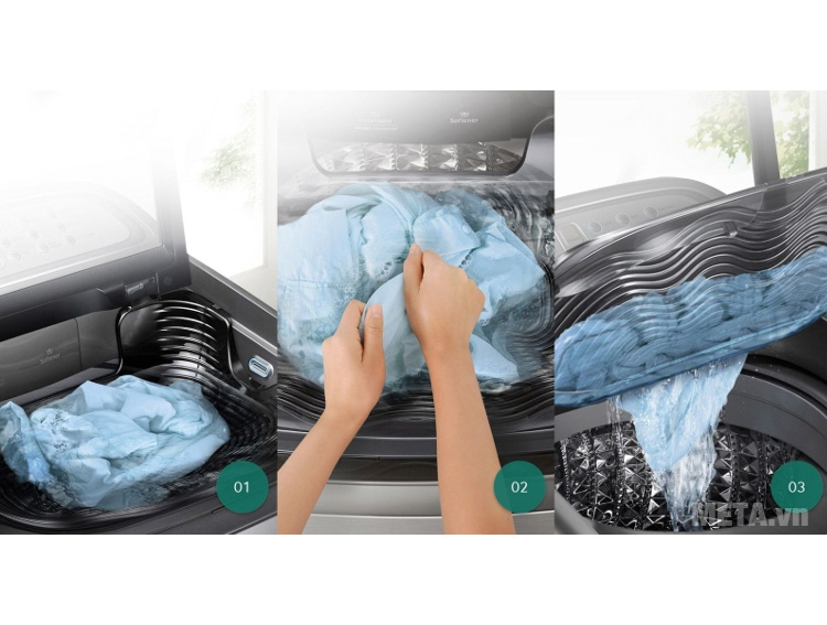 Máy giặt cửa trên Samsung 9kg WA90J5710SG
