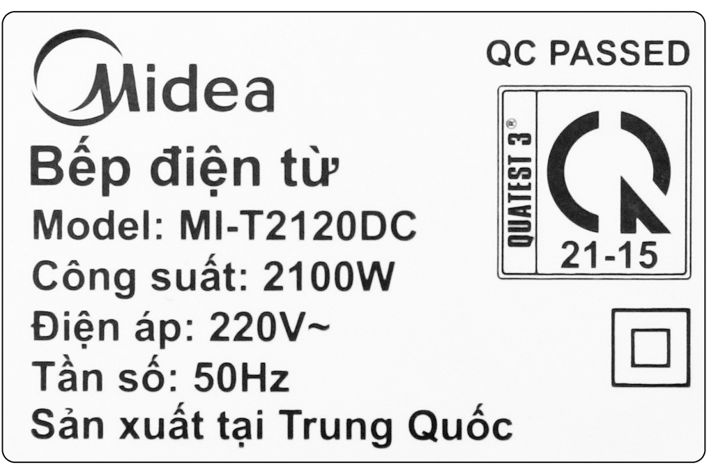 Thông số của bếp từ Midea