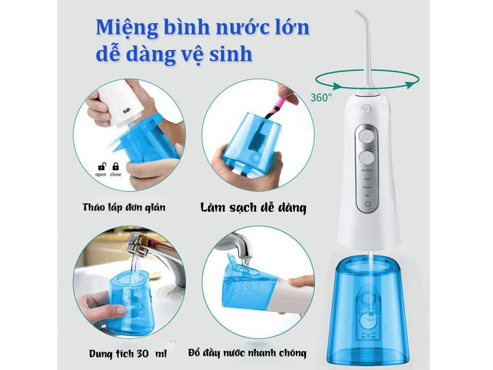 Các bước bảo quản và vệ sinh bình chứa nước của máy tăm nước WaterSmile