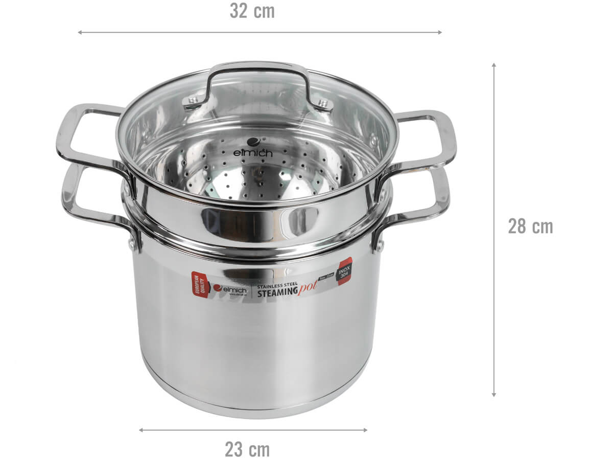 Kích thước của nồi hấp inox Elmich