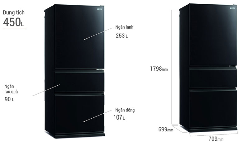 Tủ lạnh 3 cửa Mitsubishi  
