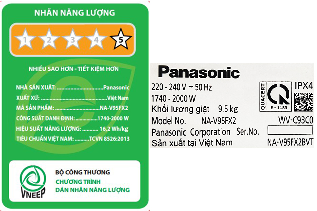 Thông số kỹ thuật của máy giặt