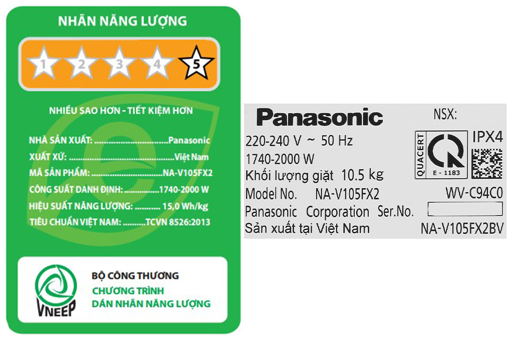 Máy giặt cửa trước Panasonic  