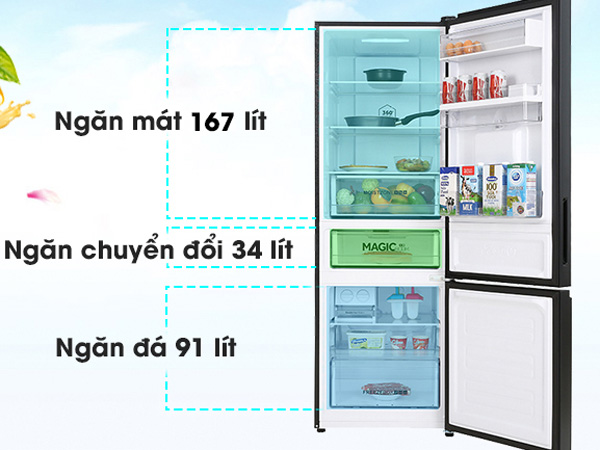 Tủ lạnh AQUA B348MA FB được trang bị dung tích sử dụng là 292 lít