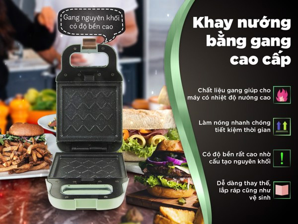 Khay nướng bằng gang truyền nhiệt nhanh và bền bỉ