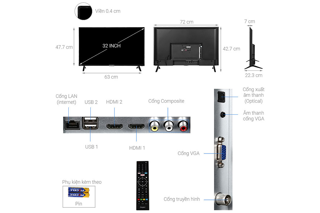 Internet Tivi Casper 32 inch 32HX6200