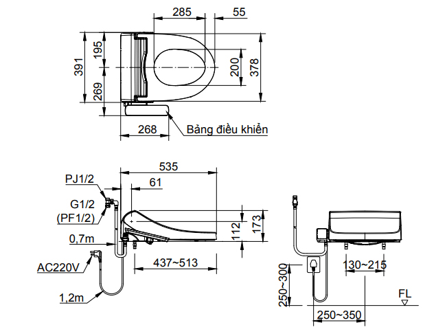 Nắp bồn cầu điện tử thông minh Inax