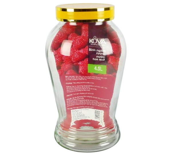 Bình ngâm rượu, nước hoa quả Kova 4,5 lít BNR4.5