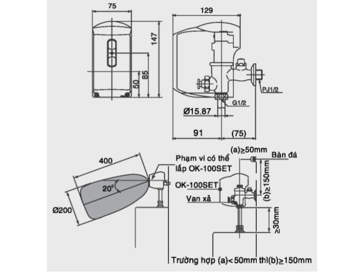 Van xả tiểu cảm ứng Inax  