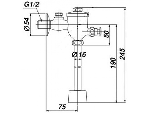 Bản vẽ van xả nhấn Inax UF8V 