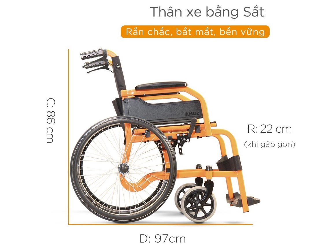 Kích thước của xe lăn