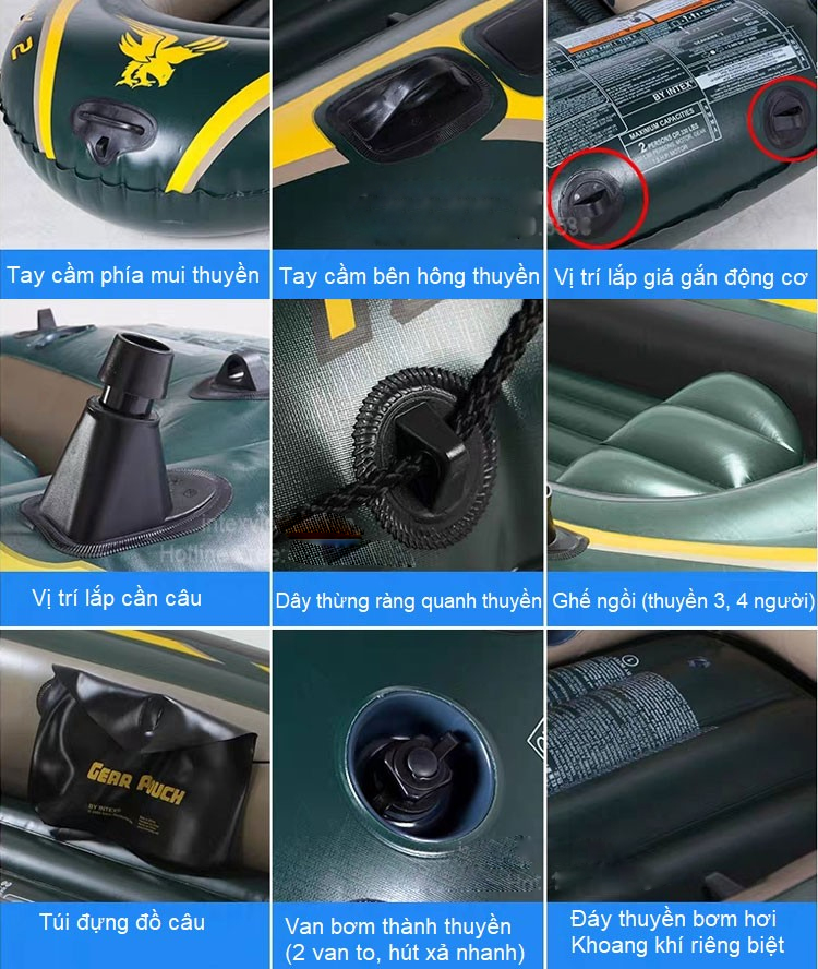 Các bộ phận của thuyền bơm hơi