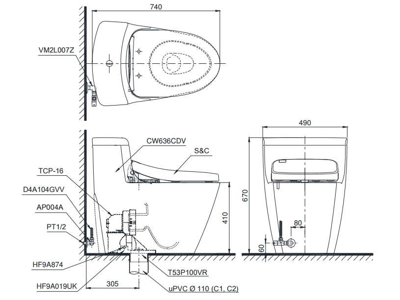 TOTO MS636DT8