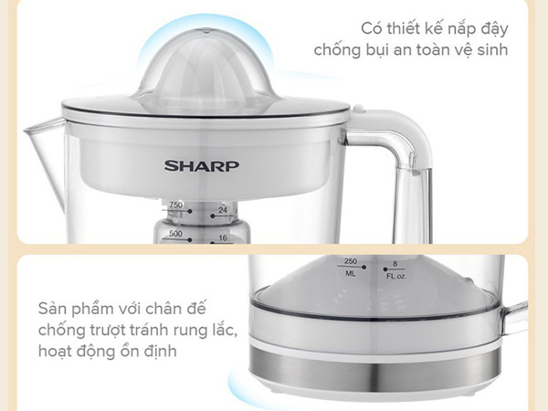 Ưu điểm trong cấu tạo của máy vắt cam Sharp