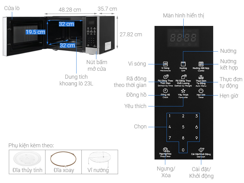 Lò vi sóng có nướng Electrolux 23 lít EMG23DI9EBP
