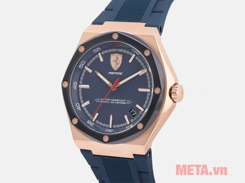 Đồng hồ nam Ferrari 0830667 (Dây cao su, lịch ngày, kích thước mặt 44mm)