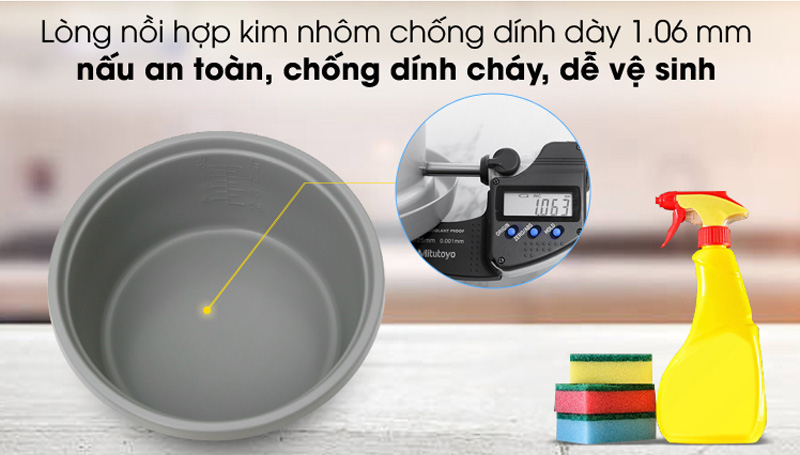 Lòng nồi có tráng lớp chống dính an toàn