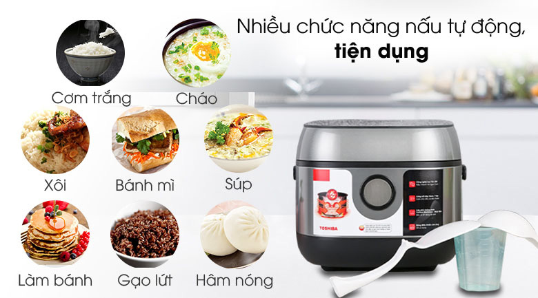 Nồi cơm Toshiba 1 lít RC-10IP1PV có thể chế biến đa dạng món ăn khác nhau
