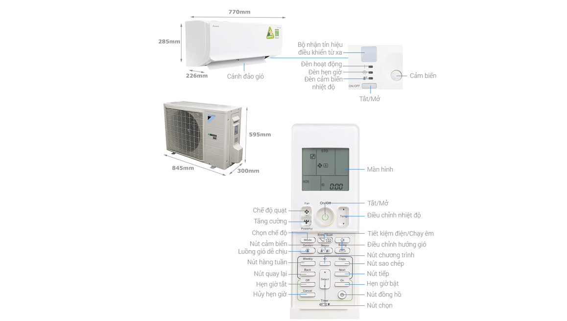Máy lạnh DAIKIN Inverter 1.0HP FTKM25SVMV/RKM25SVMV