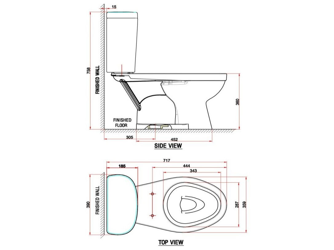 Bản vẽ bồn cầu VF-2398 American Standard