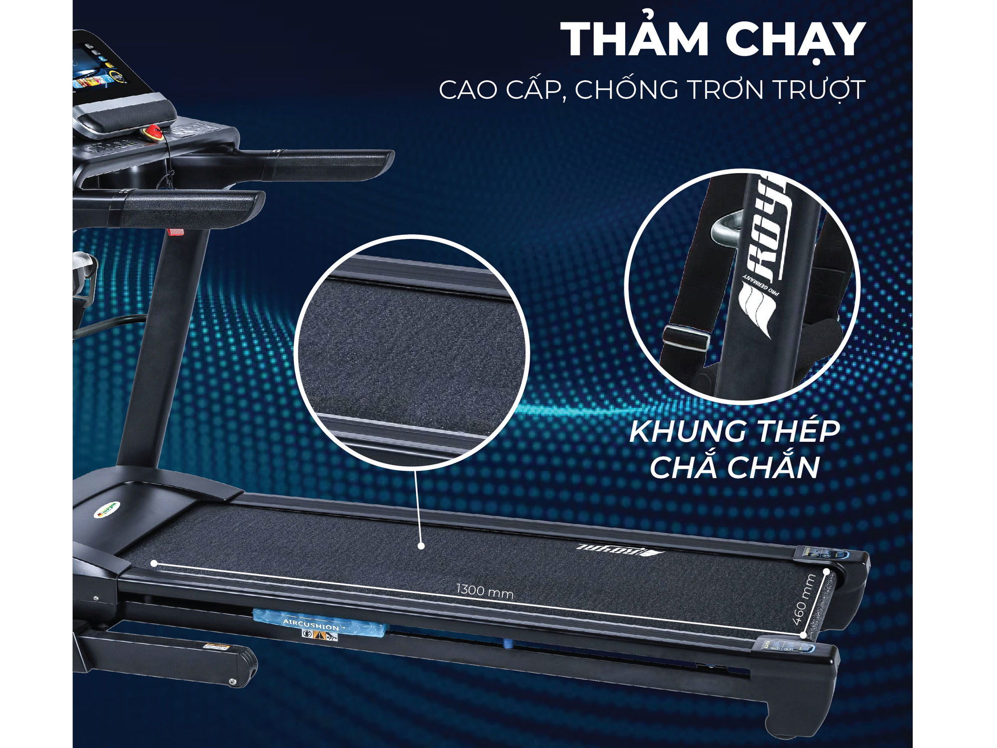 Băng chạy êm ái, chống trơn trượt