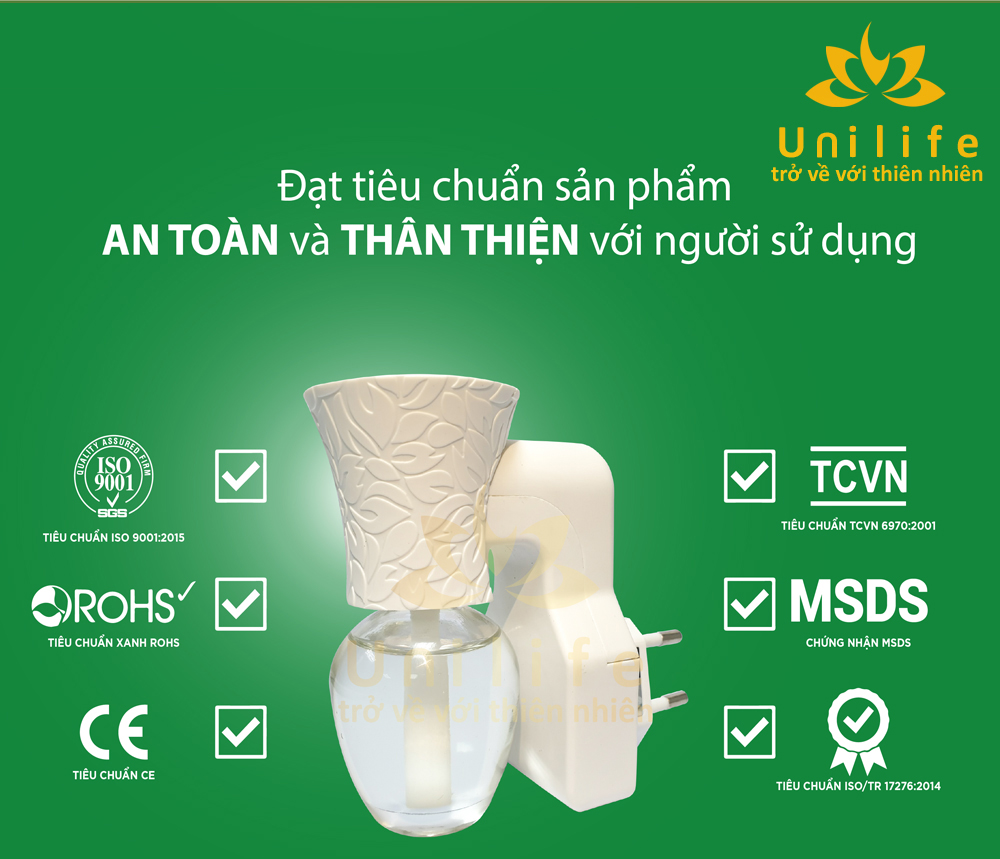 Sản phẩm bộ khuếch tán tinh dầu nước hoa đã đạt nhiều tiêu chuẩn về độ an toàn