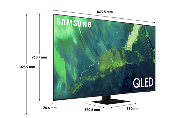 Kích thước Smart Tivi QLED Samsung 4K 75 inch QA75Q70AAKXXV.