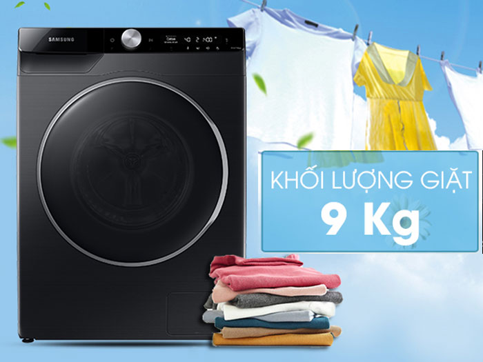 Máy giặt Samsung WW90TP44DSB/SV có thể giặt tối đa 9kg