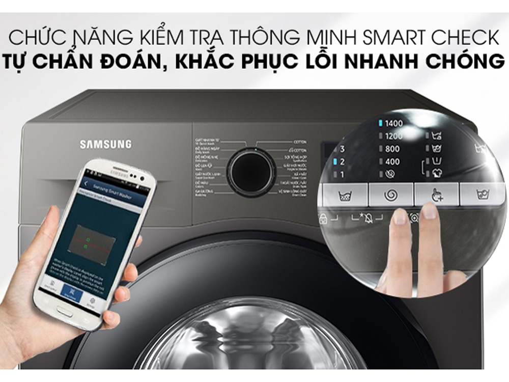 Kiểm tra lỗi máy giặt Samsung 9.5kg WW95TA046AX/SV dễ dàng