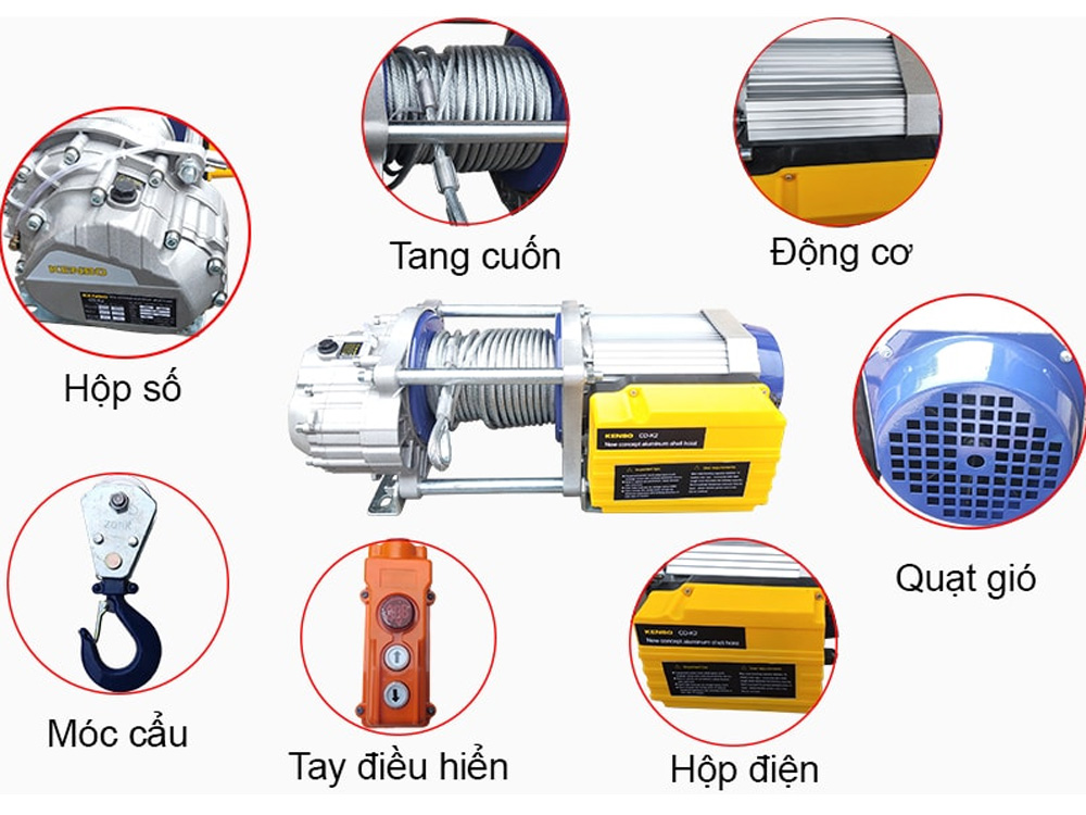 Cấu tạo của tời điện Kenbo