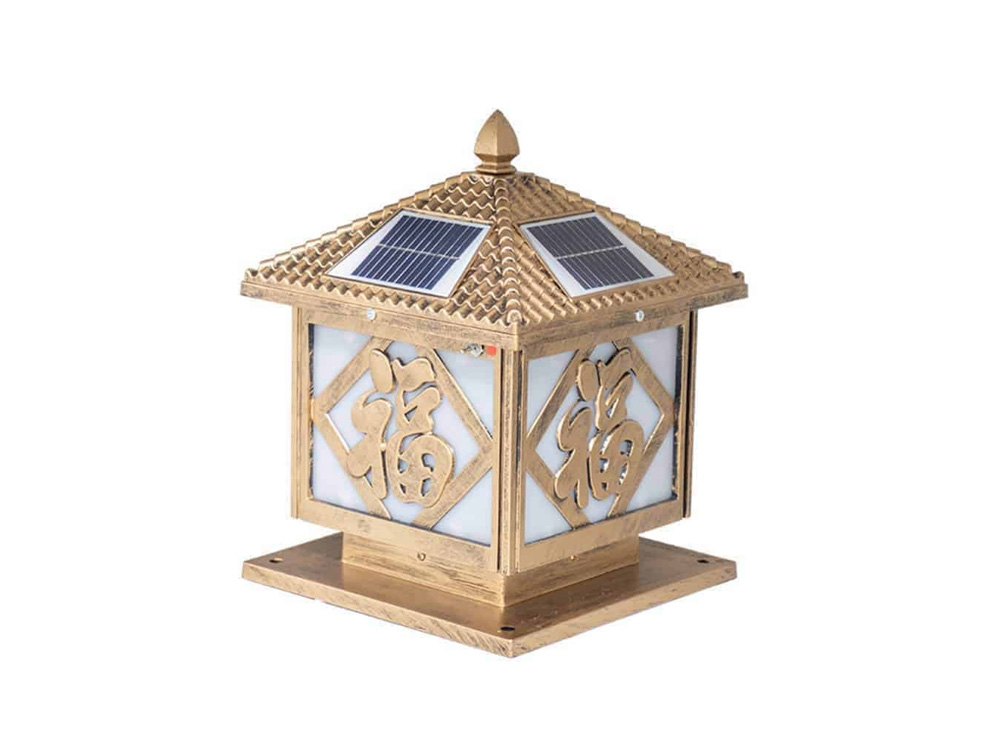 Đèn sân vườn trụ cổng năng lượng mặt trời chữ Phúc Sumosolar TC12
