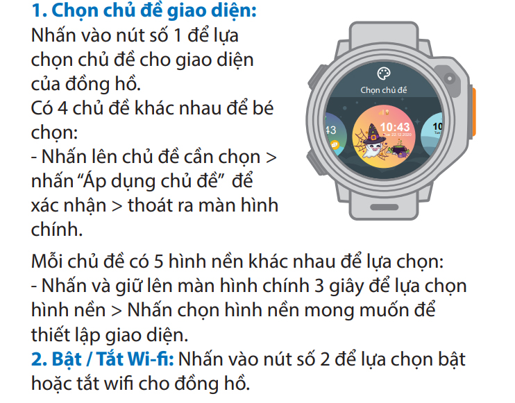 Bật tắt wifi cho đồng hồ định vị