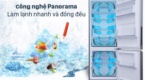 Tủ lạnh Panasonic NR-TV261APSV làm lạnh bằng công nghệ Panorama