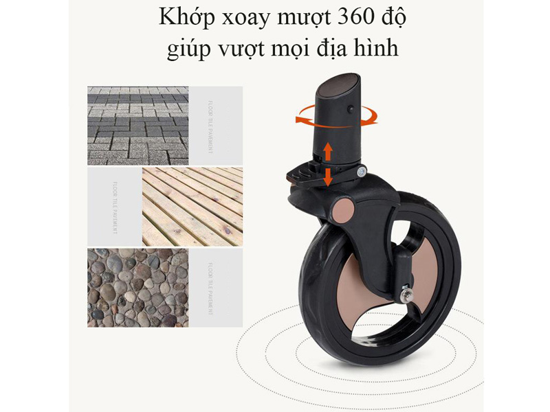 Bánh xe đôi giúp di chuyển linh hoạt