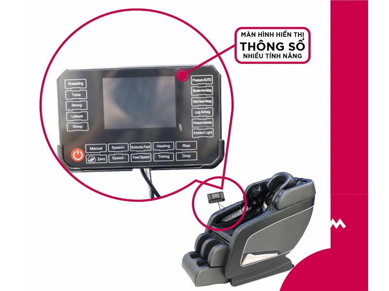 Màn hình hiển thị các chỉ số rõ ràng