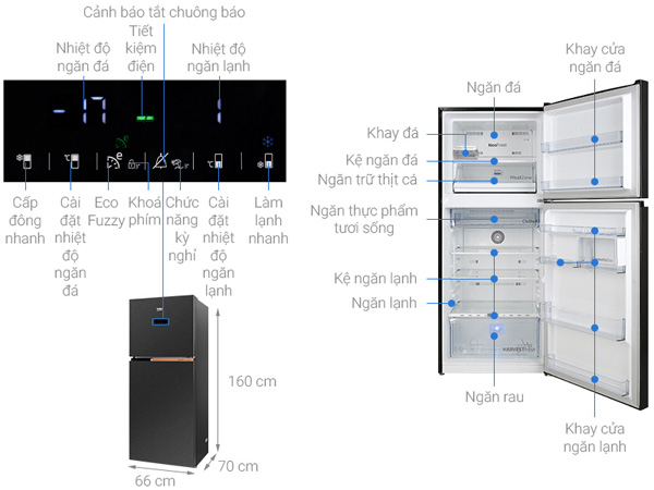 Tủ lạnh Beko Inverter 340 lít RDNT371E50VZK