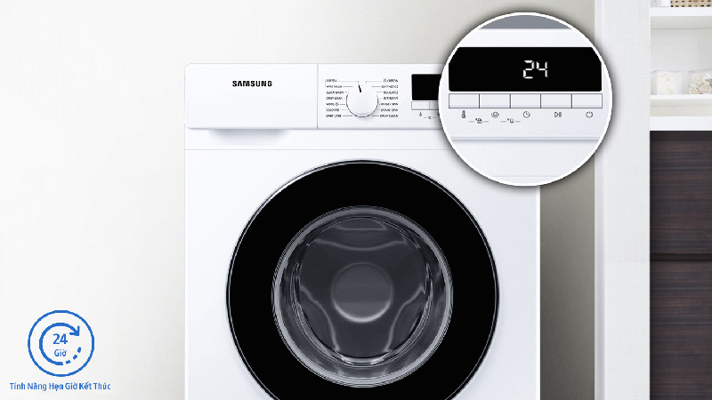 Samsung WW90T3040WW có bảng điều khiển hiện đại, dễ thao tác