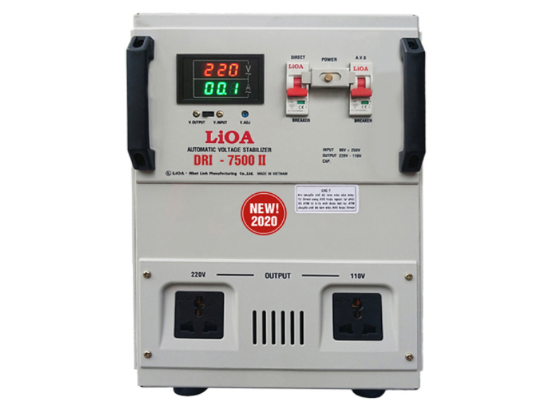 Ổn áp 1 pha Lioa DRII 7500 II (Dải điện áp đầu vào 50V - 250V )